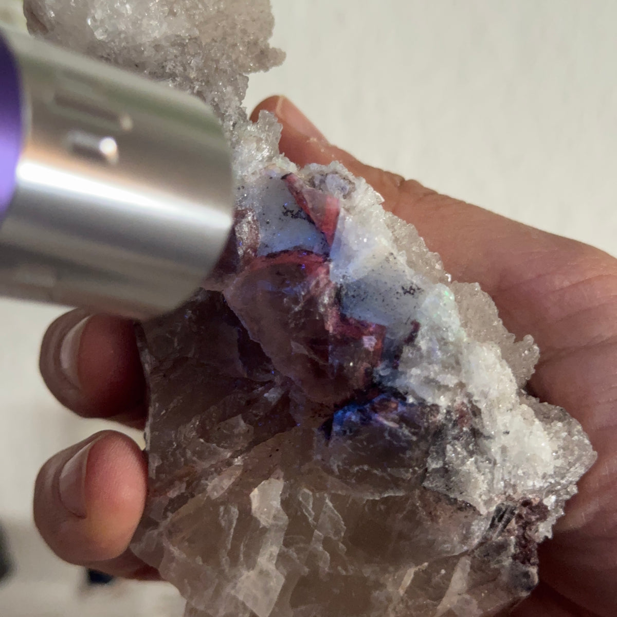 Selenit auf Calcit und Fluorit GA287