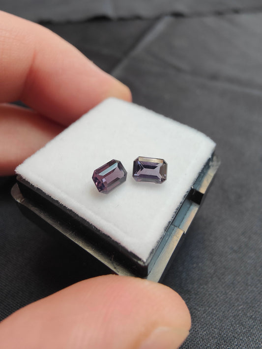 1,09ct Lila Spinell Paar