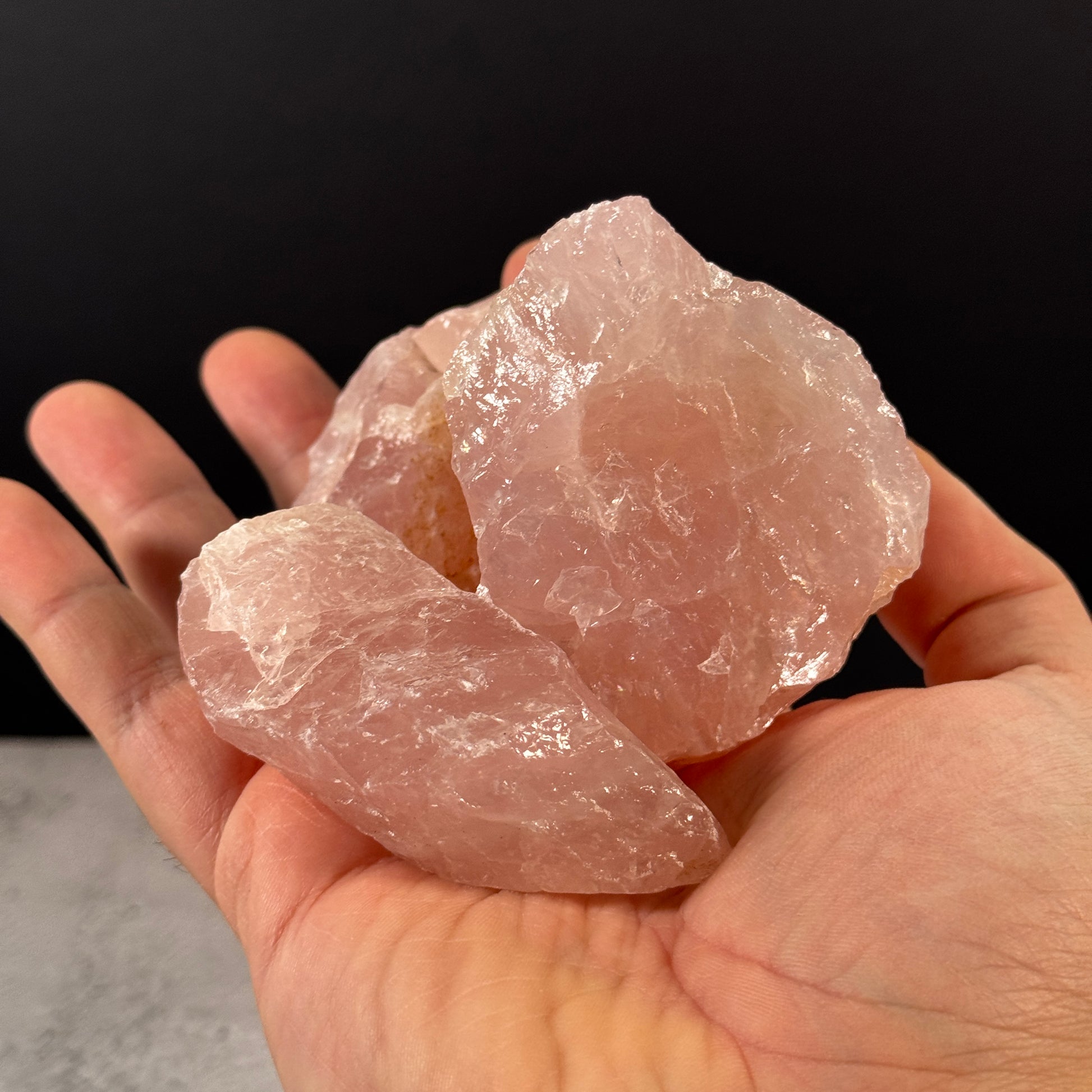 Rosenquarz Rohstein GBA166