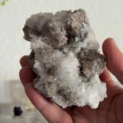 Selenit auf Calcit und Fluorit GA286